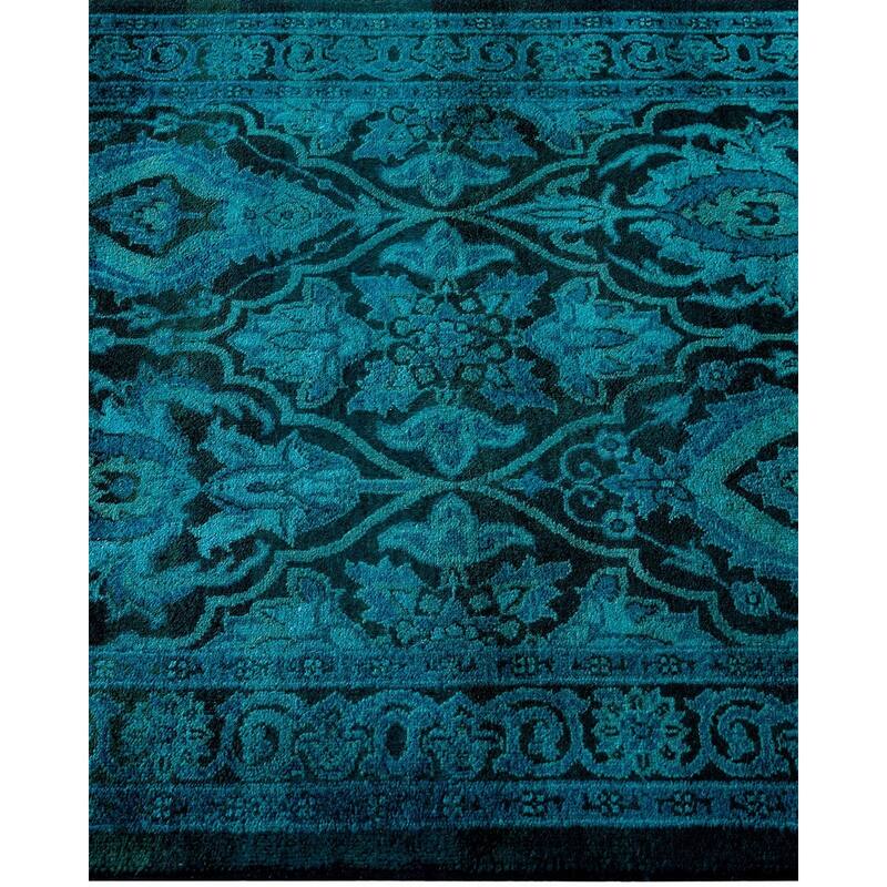 Fine Vibrance, One-of-a-Kind Hand-Knotted Runner Rug - Black, 2' 6" x 11' 9" - 2' 6" x 11' 9"