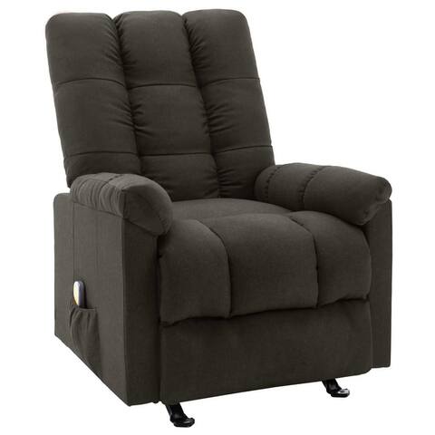 vidaXL Massage Reclining Chair Light Gray Fabric - 28.1" x 38" x 39.6"