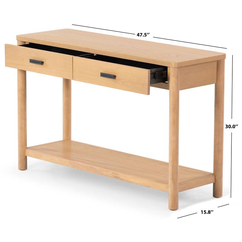 SAFAVIEH Couture Jaylessa Wood 2 Drawer Console Table - 48"W x 16"D x 30"H
