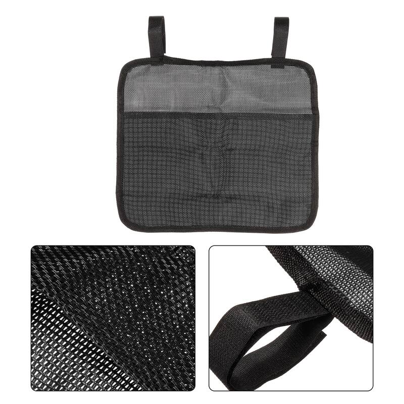 Chair Arm Rest Hanging Pouch, Magazine Waterproof Storage Bag for Camp - Black