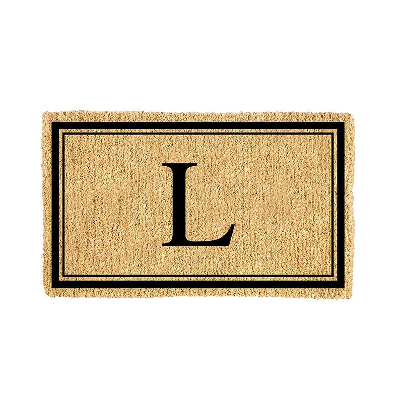 28 in. x 16 in. Monogram Coir Mat, Letter "L"