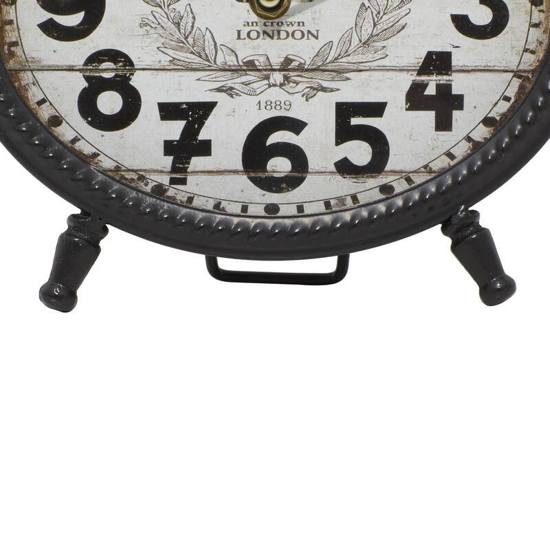 Metal Ring Top Decorative Clock - Set of 4 Black - Roche River Decor