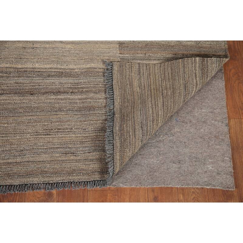 Hand-Woven Striped Kilim Modern Area Rug Wool Carpet - 8'0" x 9'10"