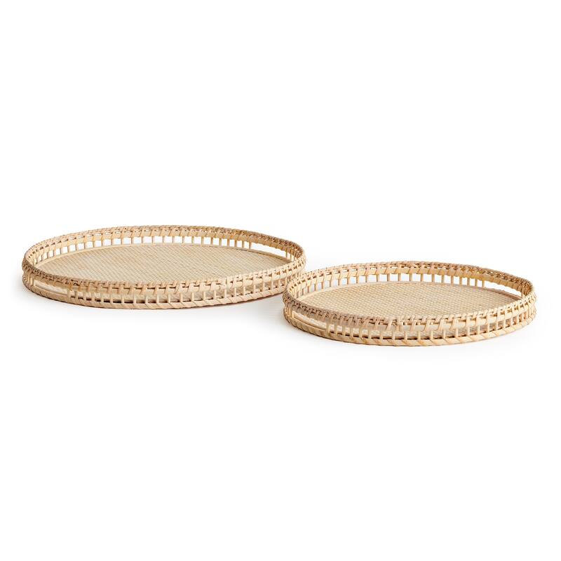 Barri Trays, Set Of 2 - Set of 2 Rattan