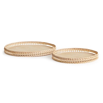 Barri Trays, Set Of 2 - Set of 2 Rattan