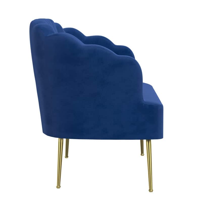 Velvet Comfortable Softness Metal Legs Loveseat Sofa