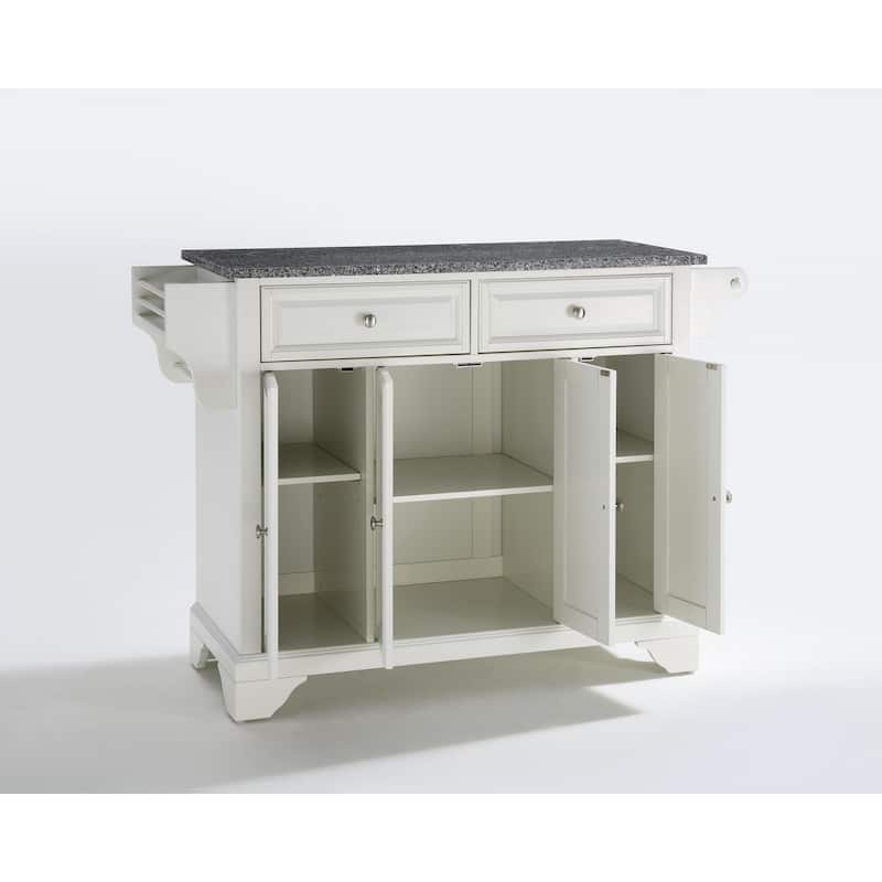 Kitchen Island - Full Size Cart with Stainless Steel Top & Storage - Modern Portable Kitchen Furniture