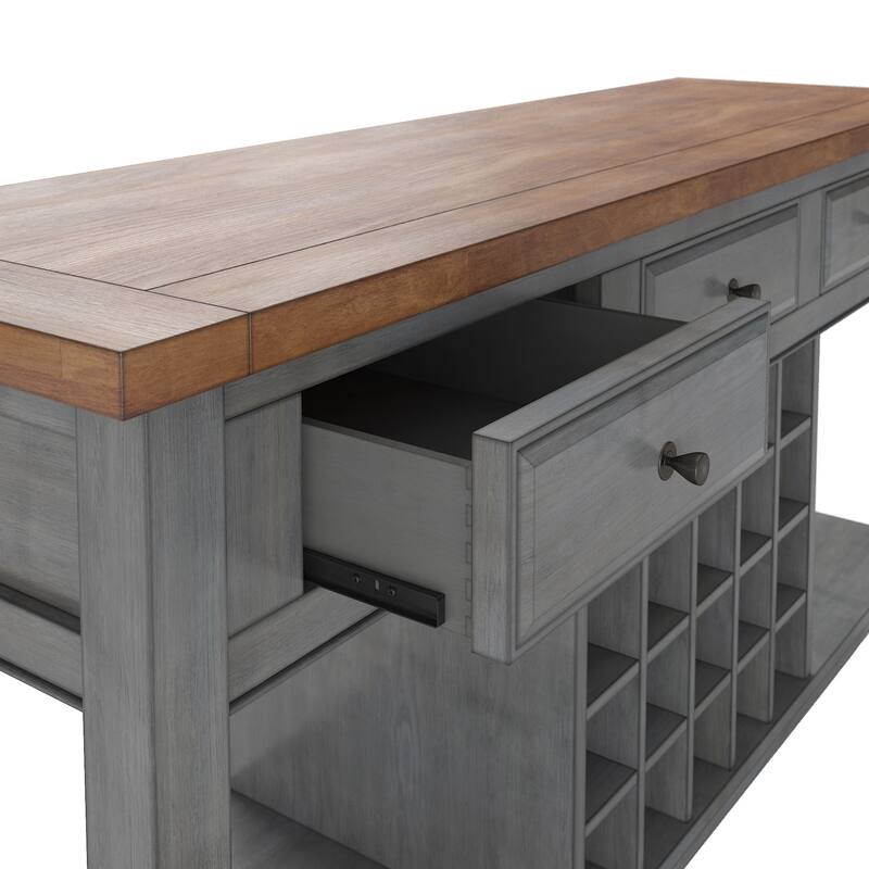 Eleanor Two-Tone Wood Wine Rack Buffet Server by iNSPIRE Q Classic