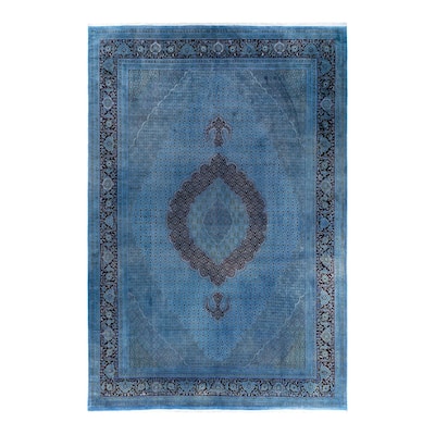 Fine Vibrance One-of-a-Kind Hand-Knotted Area Rug - Blue, 10' 3" x 15' 1" - 10' 3" x 15' 1"