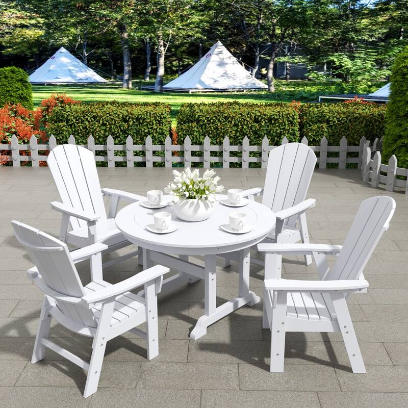 Polytrends Laguna Casual Upright Adirondack Chair (Set of 2)