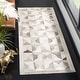 preview thumbnail 3 of 5, SAFAVIEH Handmade Studio Leather Sivia Modern Leather Rug 2'3" x 7' Runner - Grey/Ivory - Runner