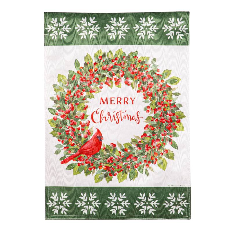 12.5 in. x 18 in. Christmas Cardinal Moire Garden Flag - Multicolor