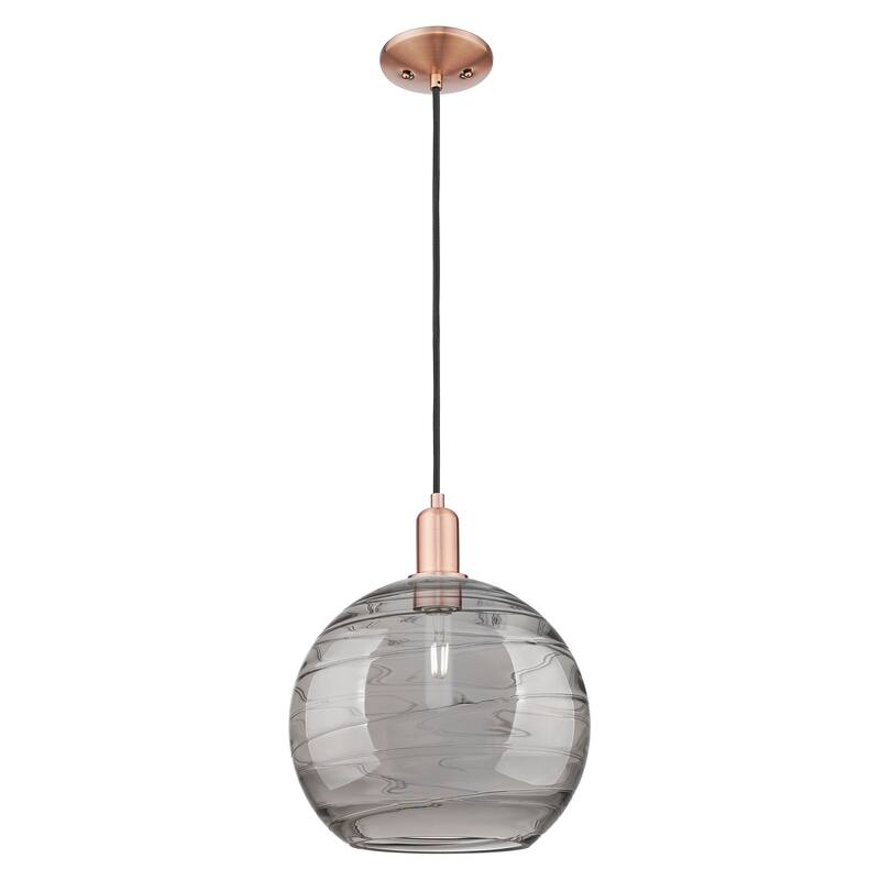 Innovations Lighting Endless Possibilities Arcadia - Athens Deco Swirl - 1 Light 12" Cord Hung Mini Pendant - Antique Copper