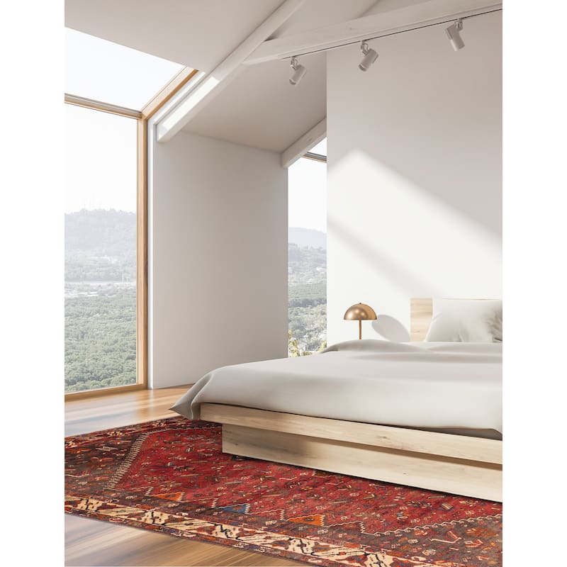 ECARPETGALLERY Hand-knotted Melis Vintage Red Wool Rug - 5'4 x 8'2