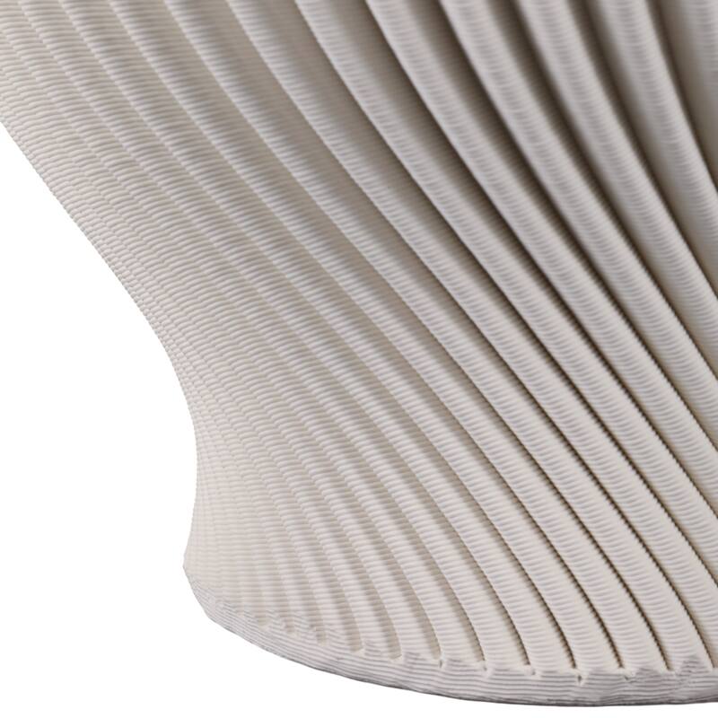 Porcelain Vase with Ribbed Contemporary Design and Curved Silhouette
