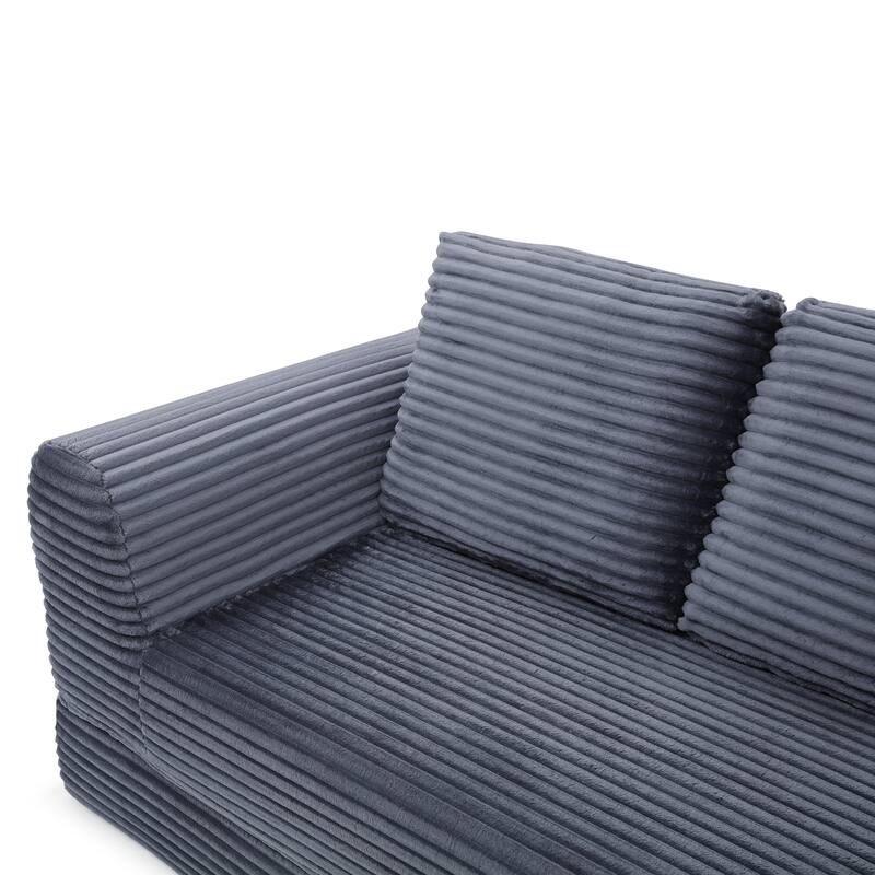 Minimalist Sofa Bed Sleeper Sofa Couch with 2 Pillows, 3-Seater Sofa Couch with Armrests for Living Room