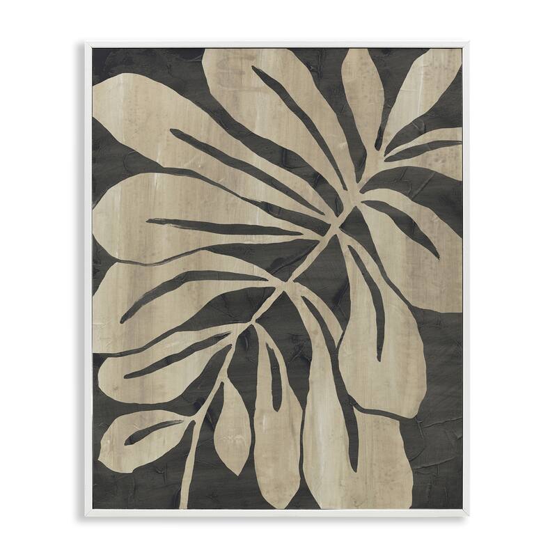 Stupell Natural Leaf Impression Framed Giclee Art Design By June Erica Vess - 11 x 14 - White