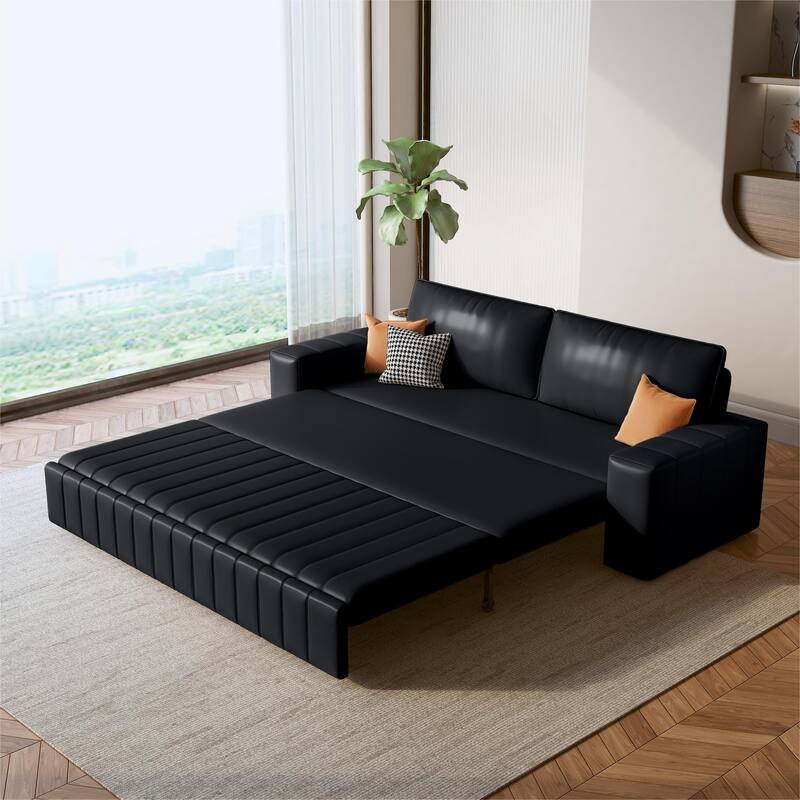 JASIWAY Modern Upholstered Loveseat Sleeper Sofa Bed with Storage