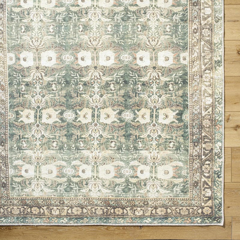 Livabliss Traditional Amelie Medallion Washable Area Rug