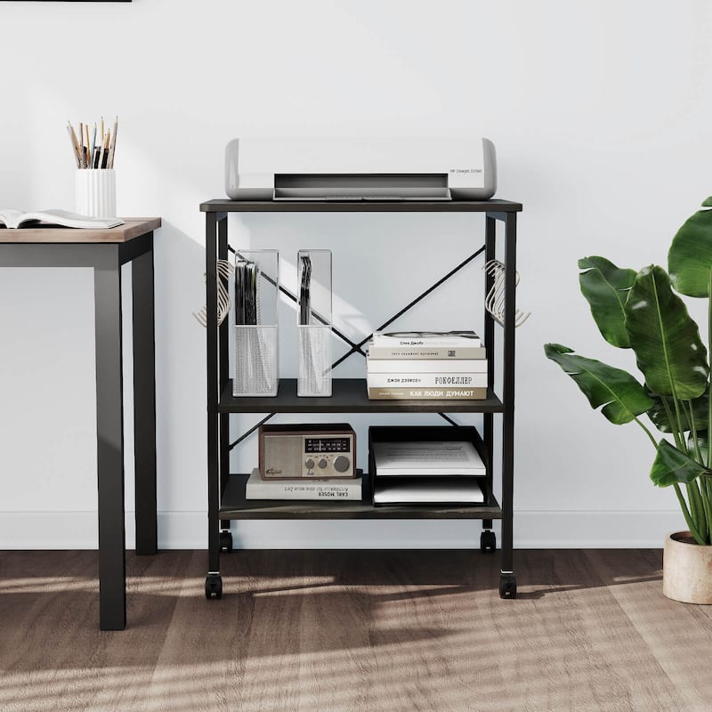 Costway 3-Tier Kitchen Baker's Rack Microwave Oven Storage Cart w/ - See details