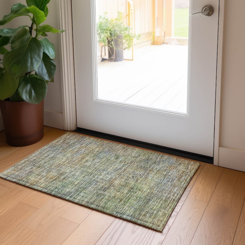 Machine Washable Indoor/ Outdoor Chantille Solid Ombre Rug