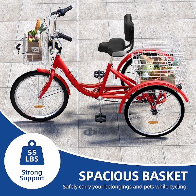 Adult Tricycle 3 Wheel Bikes 7 Speed Trike Bike