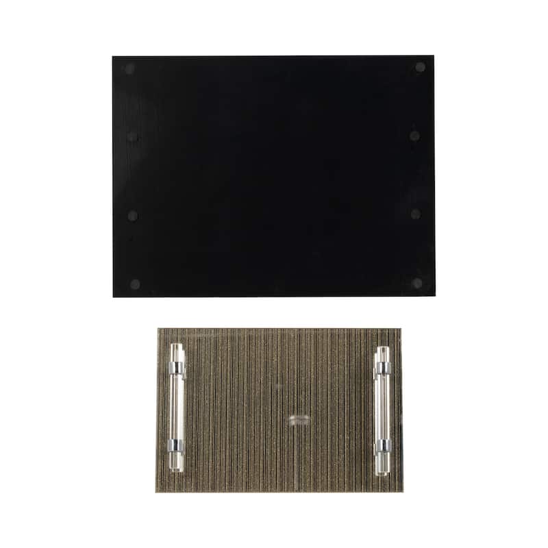 Decorative Trays with Acrylic Handles Metallic Finish (Set of 2)