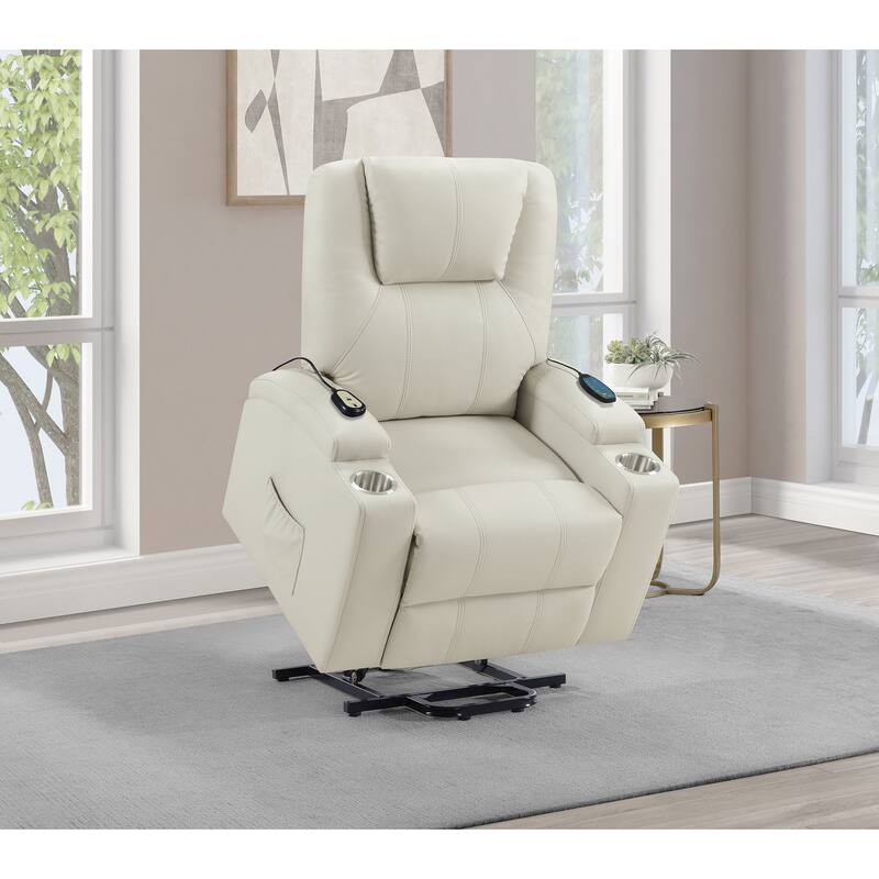 Armstrong Upholstered Power Lift Massage Recliner