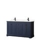 preview thumbnail 27 of 58, Avery 60 Inch Double Vanity, Cultured Marble Top Dark Blue, Black Trim, Carrara Cultured Marble Top