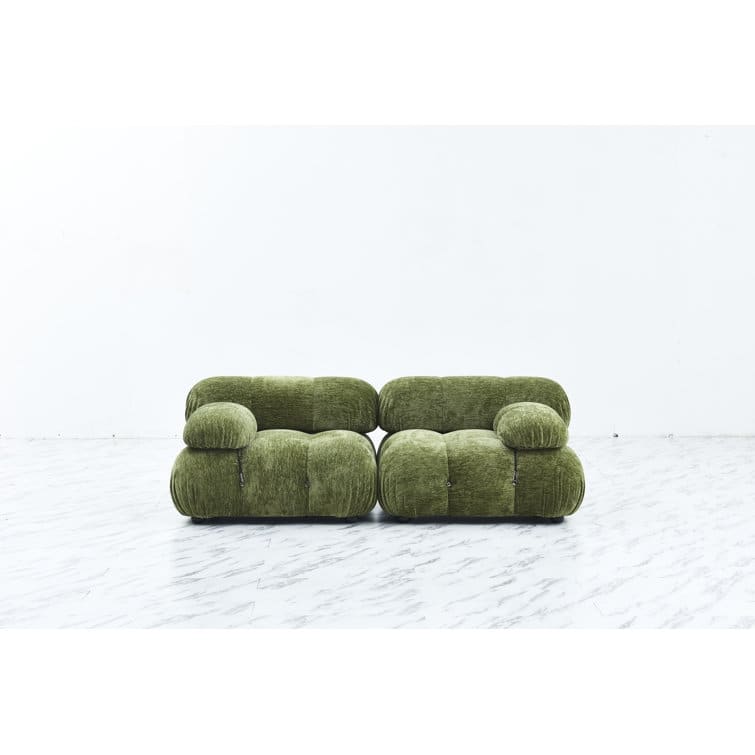 Leeven 76'' Upholstered Loveseat - Olive