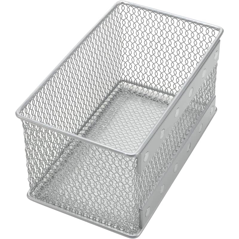 Ybm Home Wire Mesh Magnetic Storage Basket Trash Caddy Office Supply Organizer Silver 7.75 in. L x 4.3 in. W x 4.3 in. H 8 Pack