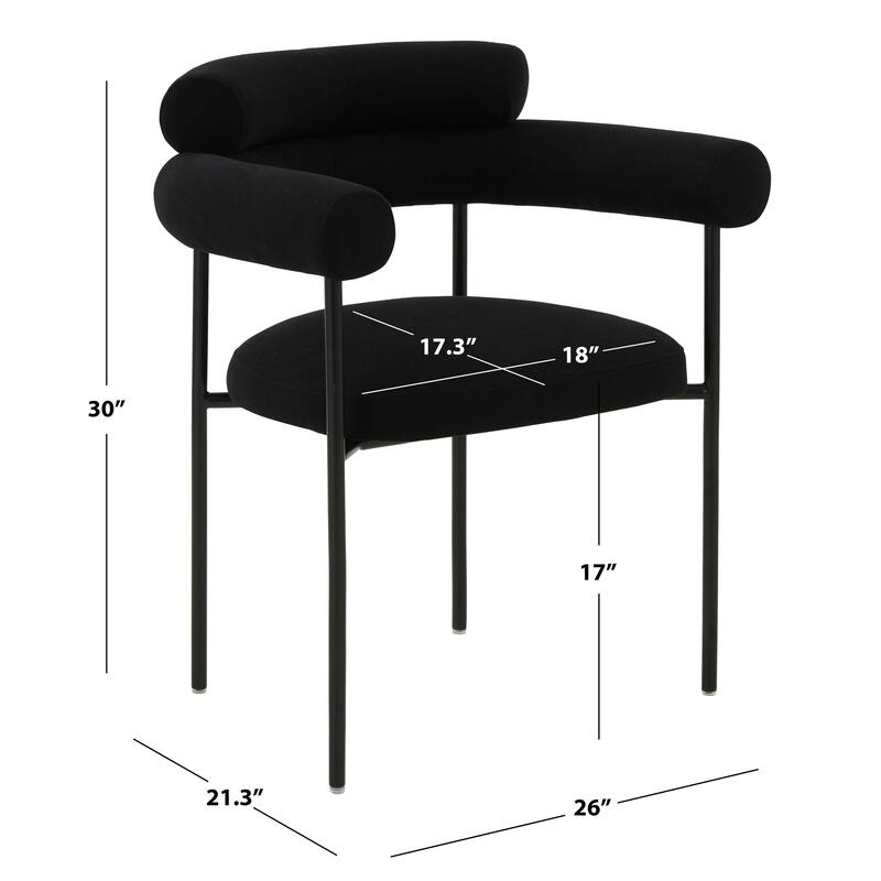 SAFAVIEH Couture Frouwe Curved Back Dining Chair (Fully Assembled) - 26Wx21Dx30H