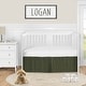 preview thumbnail 2 of 0, Dark Green Boy Crib Bed Skirt for Woodland Camo Collecton - Solid Color Hunter Forest Olive for Rustic Deer