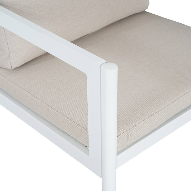 Christopher Knight Home - Outdoor Aluminum Dining Chair Set with Modern Grey Cushions