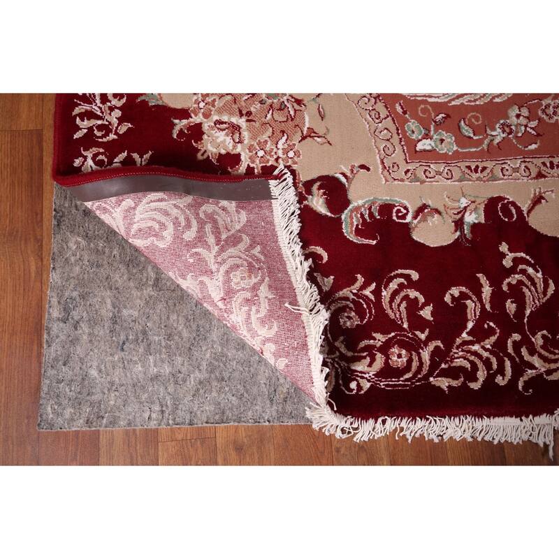 Victorian Style Red Kashan Turkish Rug Machine Made Bedroom Carpet - 9'8" x 13'1"