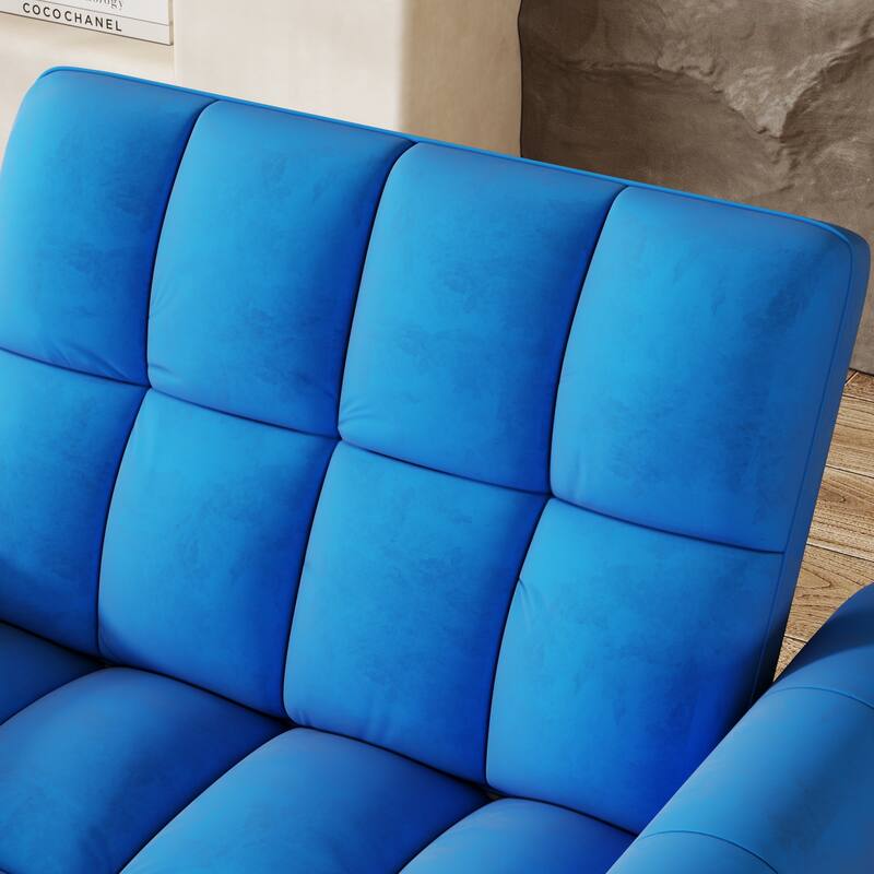 38.2-inch foldable large-size sofa bed, modern velvet single sofa, sofa bed with adjustable backrest