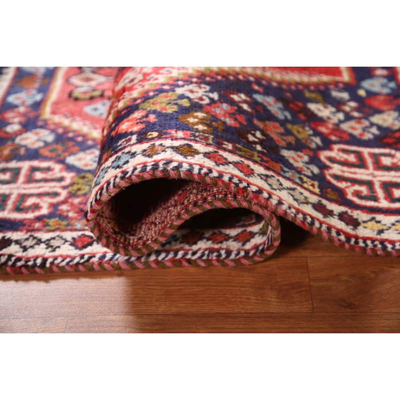 Shiraz Persian Vintage Area Rug Handmade Wool Carpet - 3'1"x 4'3"