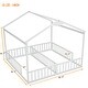preview thumbnail 6 of 14, House-Style Double Twin Size Floor Bed with Fence, Guardrails, without Door