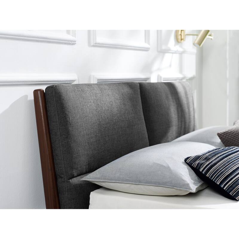 Landon King Platform Bed with Fabric, Crimson - King