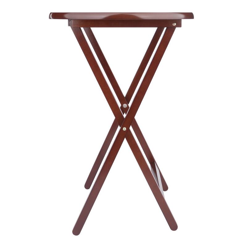 2pc Oversized Rectangular Snack Tables - 25.5" - Walnut Brown