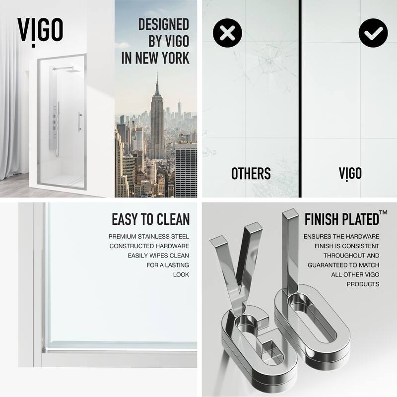 VIGO Astoria Framed Pivot Shower Door