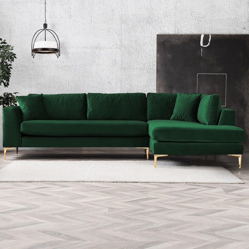 Mae Mid Century Modern Velvet Corner Sectional Sofa