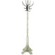 preview thumbnail 12 of 16, Gray Wood Vintage Style 12 Hook Scroll Coat Rack with Black Metal Hooks