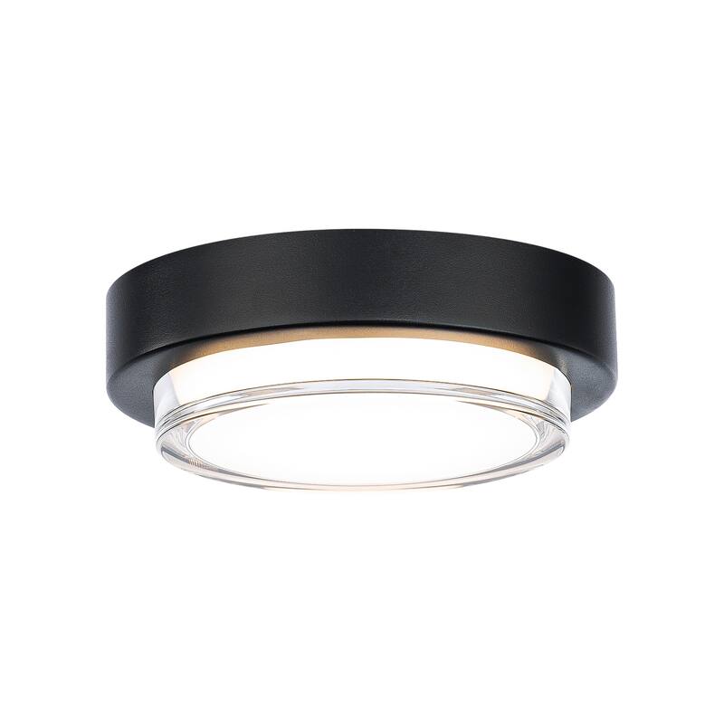 Draped 12in LED Outdoor Wall Light Selectable CCT 2700-3000-3500-4000K set to 2700K in Black - Black-3000K - 18-inch
