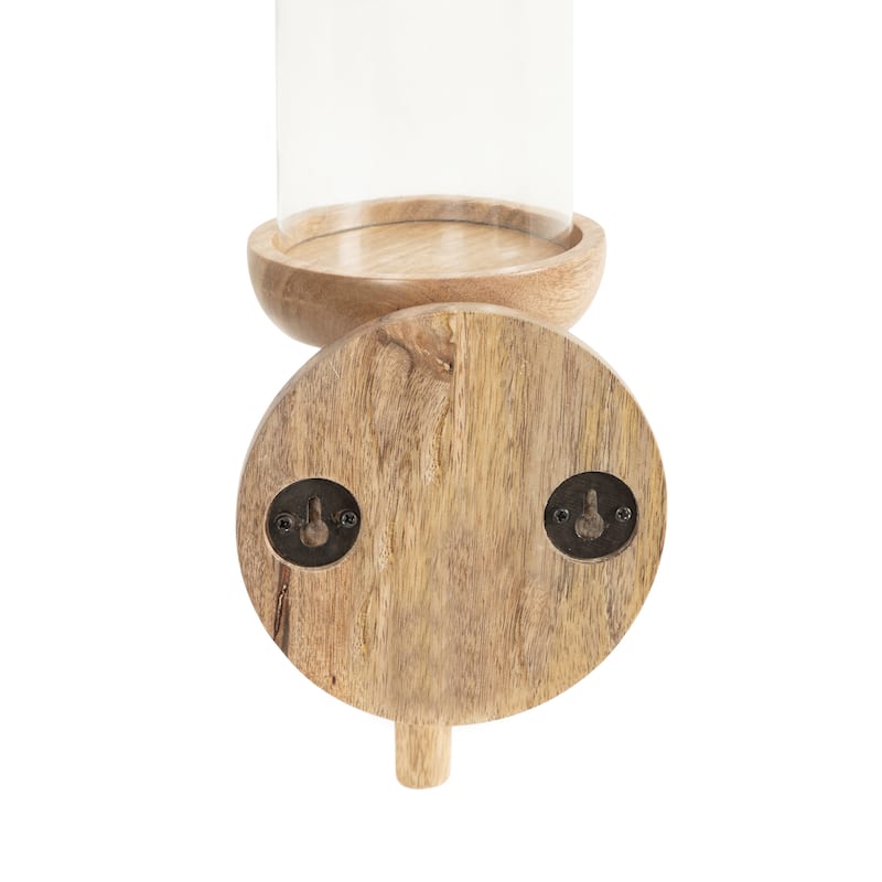 Kate and Laurel Shae Wood and Glass Wall Sconce