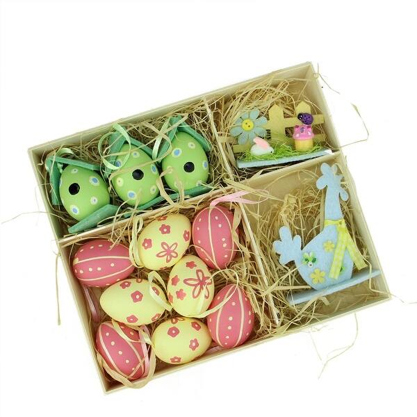 Shop Club Pack Of 13 Pink And Green Easter Egg With Rooster Spring