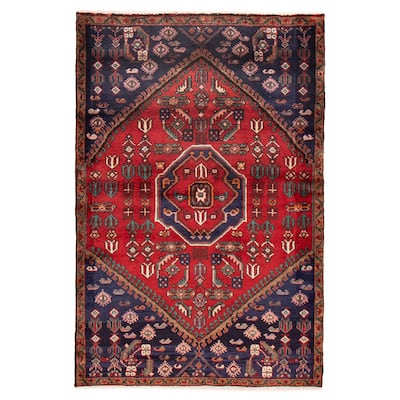ECARPETGALLERY Hand-knotted Andelz Red Wool Rug - 4'1 x 6'3
