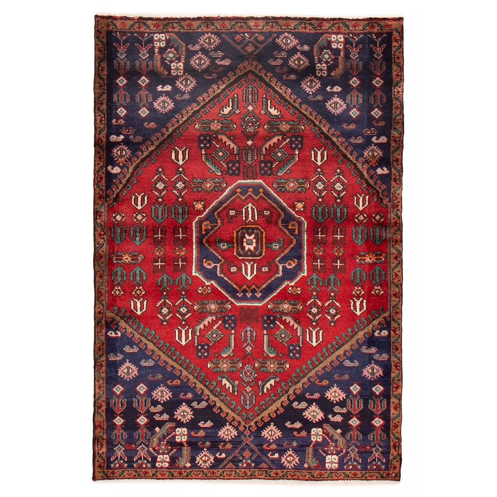 ECARPETGALLERY Hand-knotted Andelz Red Wool Rug - 4'1 x 6'3