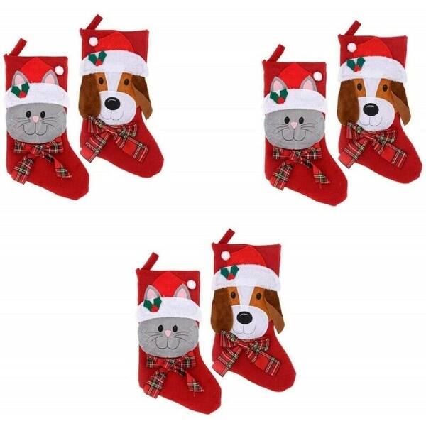 Shop Set Of 6 Pack Christmas House Dog And Cat Pet Stockings 18