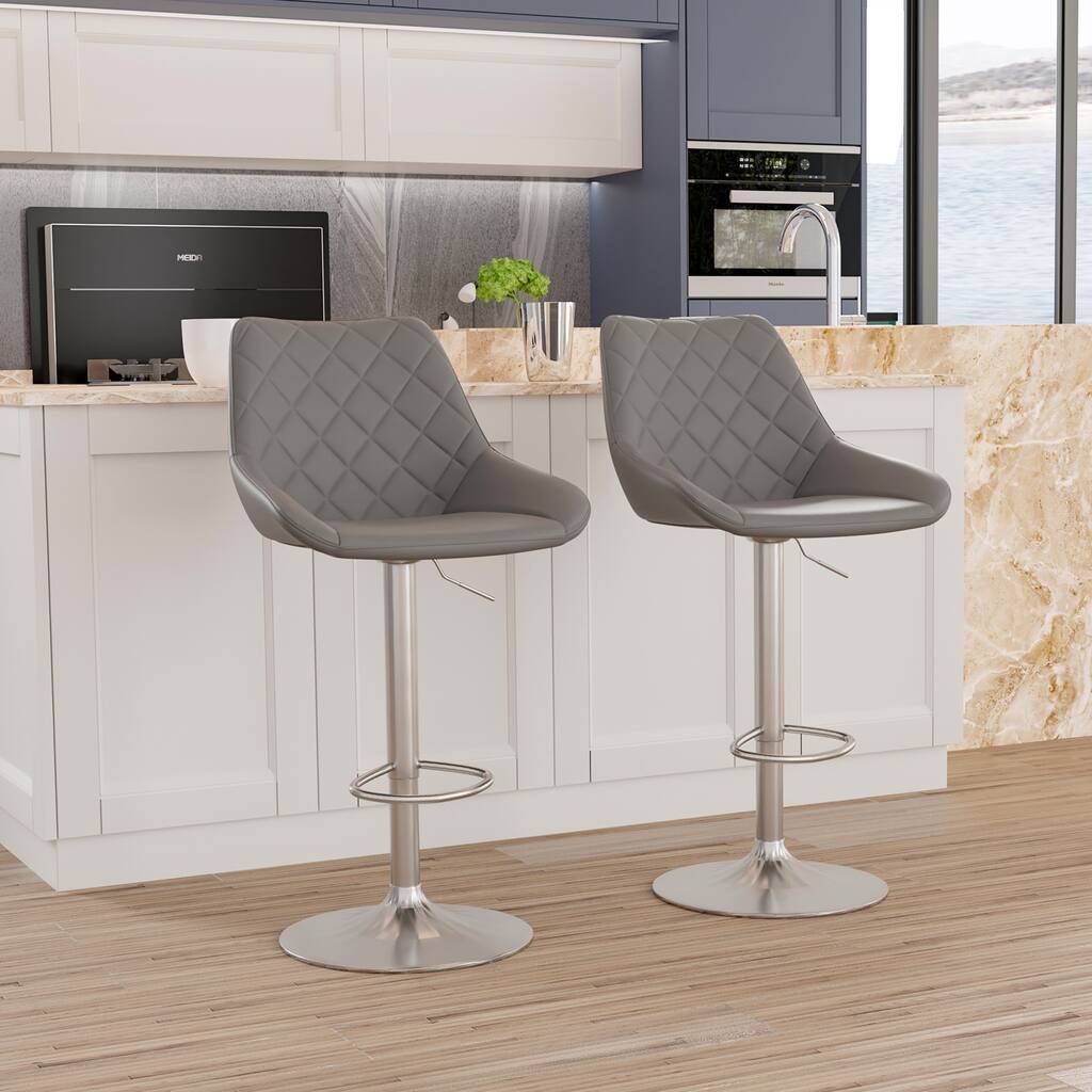 Chic Swivel Adjustable Height Counter Bar Stool Set of 2